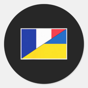 Adesivo Bandeira França Ucrânia Apoio Francês Ucraniano Ci
