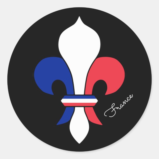 Adesivo Bandeira Francesa & França, Lírio - moda flor / es (Frente)