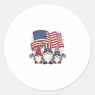 Adesivo Bandeira Gnome Patriota Desenho de Gravação Vintag