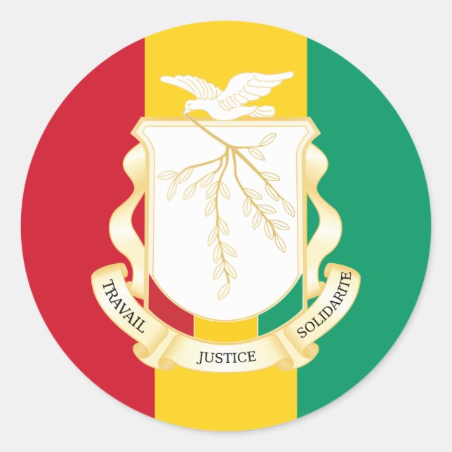 Adesivo Bandeira Guineense e Selo Nacional, Bandeira da Gu (Frente)