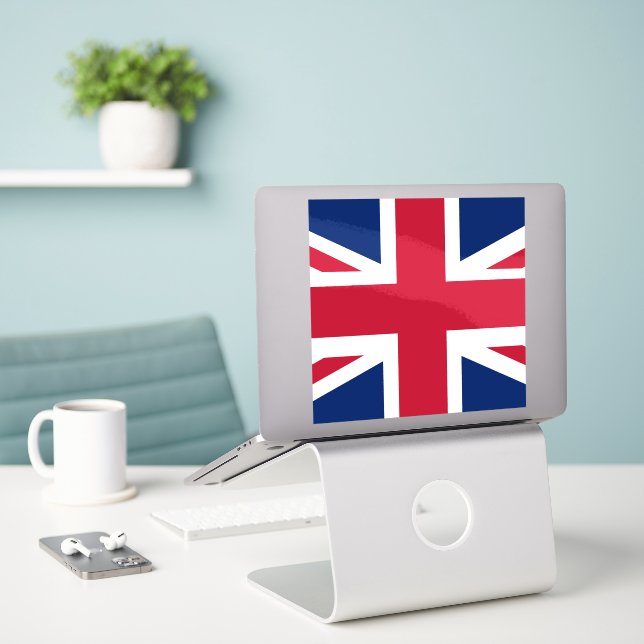 Adesivo Bandeira Inglesa Patriótica (Laptop na mesa)