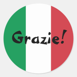 Adesivo Bandeira Italiana Obrigado Grazie!