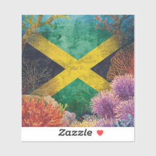 Adesivo bandeira jamaicana debaixo d'água