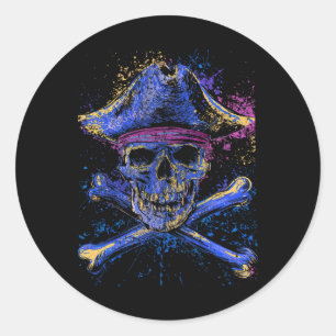 Adesivo Bandeira Jolly Roger de Caveira de Ossos Cruzados