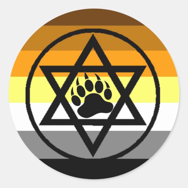 Adesivo Bandeira judaica do orgulho do urso (Frente)