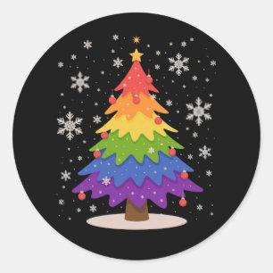 Adesivo Bandeira LGBT Árvore de Natal Feliz Natal Orgulho