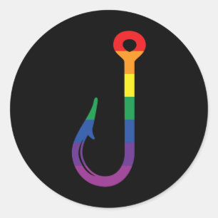 Adesivo Bandeira Lgbt Gancho de Pesca Angler Gay Orgulho Q