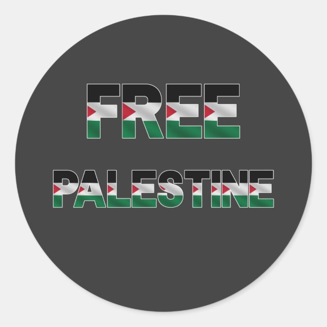 Adesivo Bandeira Livre da Palestina Cartas Orgulho de Unid (Frente)
