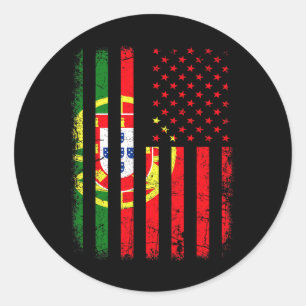 Adesivo Bandeira Luso-Americana Portugal América Orgulho E