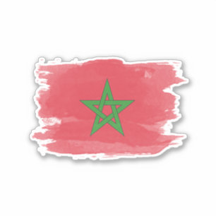 Adesivo Bandeira marroquina pincel derrame, bandeira nacio
