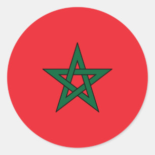 Adesivo Bandeira Marroquina Vermelha Estrela Verde