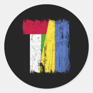Adesivo Bandeira Meio Emirados Árabes Unidos Ucrânia Patri