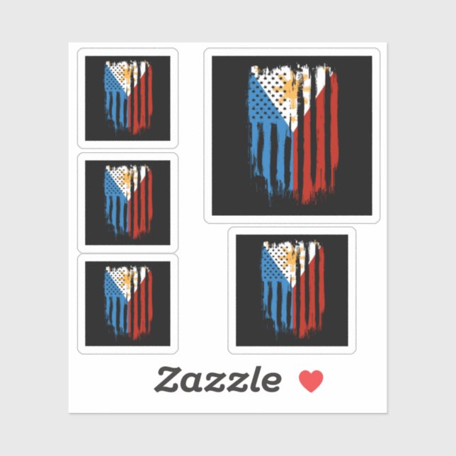 Adesivo Bandeira Metade Americana das Filipinas (Folha)