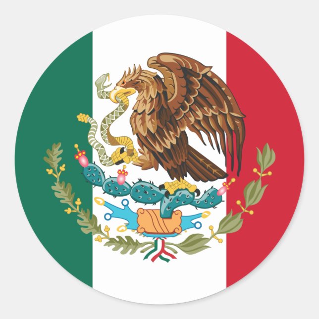 Adesivo Bandeira mexicana e Casaco de armas, Bandeira do M (Frente)