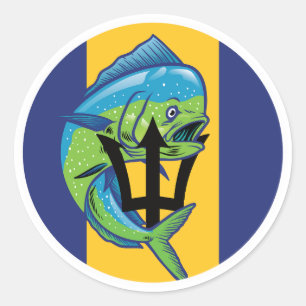 Adesivo Bandeira Nacional Animal Barbados Mahi-mahi