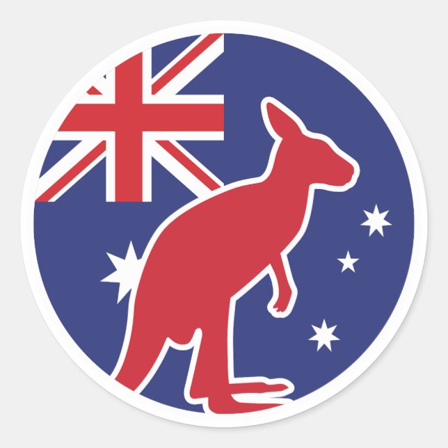 Adesivo Bandeira Nacional Australiana de Kangaroo, Austrál (Frente)