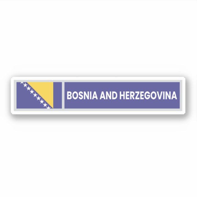Adesivo Bandeira Nacional da Bósnia-Herzegovina (Frente)