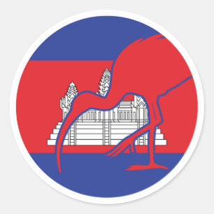 Adesivo Bandeira Nacional do Cambodja Ibis Cambojana
