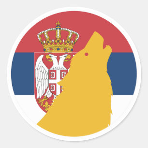 Adesivo Bandeira Nacional Sérvia Wolf