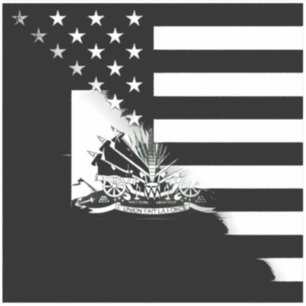 Adesivo Bandeira Negra E Branca Da América Do Haiti   Hai
