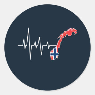 Adesivo Bandeira Norueguesa Bandeira Norge Heartbeat