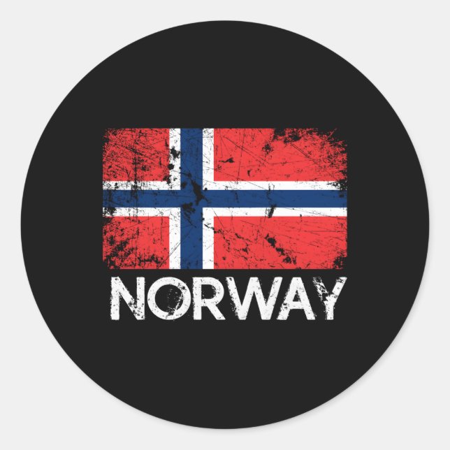 Adesivo Bandeira Norueguesa Fabricada Na Noruega (Frente)