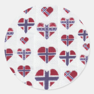 Adesivo Bandeira Norueguesa Heart Cross Stitch Nordic Norw