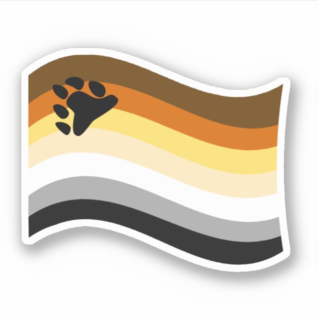 Adesivo Bandeira Ondulada da Orgulho do Urso (Frente)