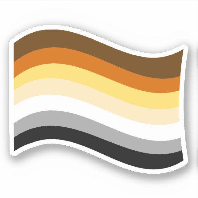 Adesivo Bandeira Ondulada Orgulho de Urso (Frente)