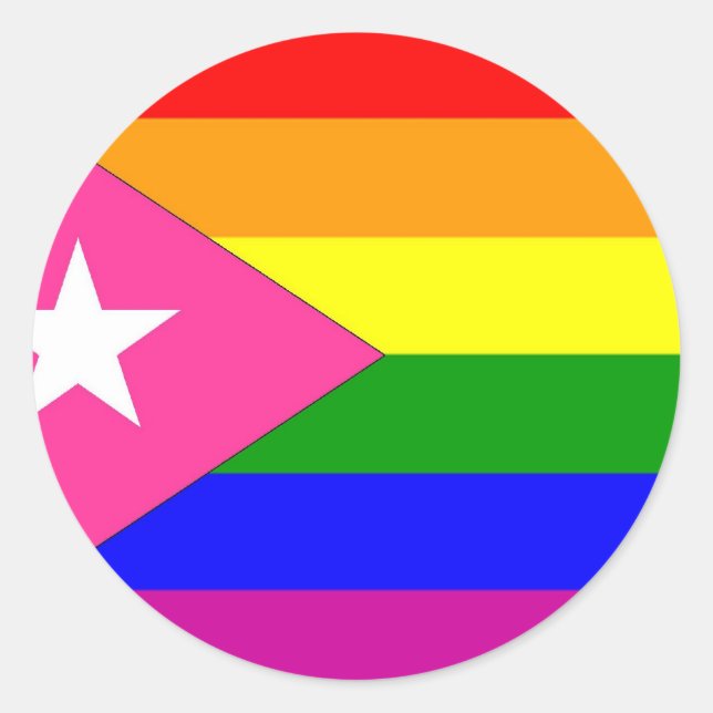 Adesivo Bandeira Orgulho gay porto-riquenha (Frente)