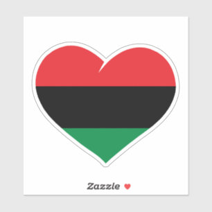 Adesivo bandeira pan-africana coração história negra afro-