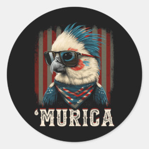 Adesivo Bandeira Patriótica Cockatiel Quarto De Julho