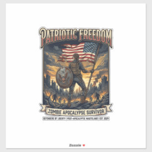 Adesivo Bandeira Patriótica de Ferrugem Sobrevivente Apoca