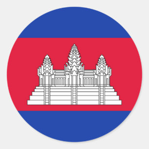 Adesivo Bandeira Patriótica do Camboja