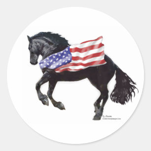 Adesivo Bandeira patriótica do cavalo do frisão