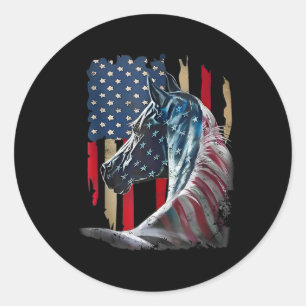 Adesivo Bandeira Patriótica Usa Bandeira Vintage Horse 4 D