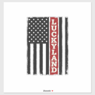 Adesivo Bandeira Patriótica Vertical Vintage Luckyland