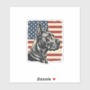 Adesivo Bandeira Patriótica Vintage Great Dane Design Veto