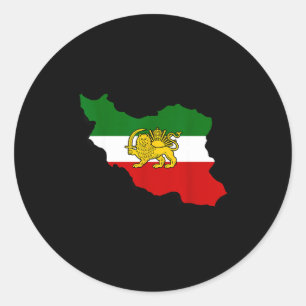Adesivo Bandeira Persa Pahlavi Leão e Sol do Mapa do Irã
