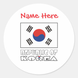 Adesivo Bandeira Personalizada da República da Coreia