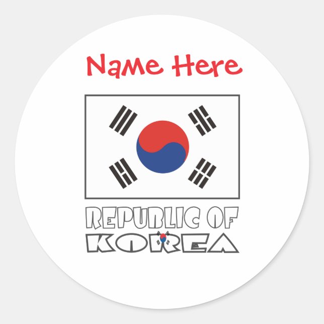 Adesivo Bandeira Personalizada da República da Coreia (Frente)