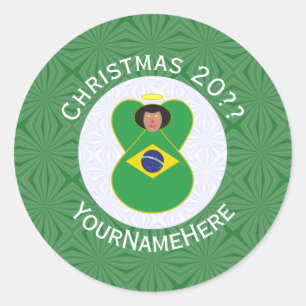 Adesivo Bandeira Personalizada do Anjo de Natal Brasileiro