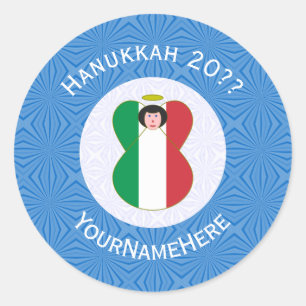 Adesivo Bandeira Personalizada do Anjo Italiano de Hanukka