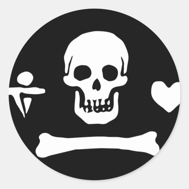 Adesivo Bandeira Pirata de Stede Bonnet (Frente)