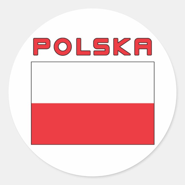 Adesivo Bandeira Polonesa Com Polska (Frente)