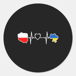 Adesivo Bandeira Polonesa Ucraniana - Coração de Ucrânia P