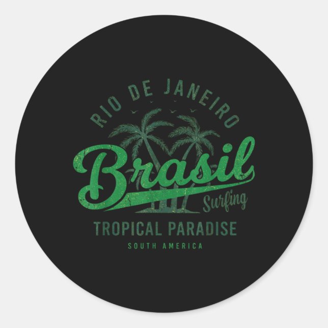 Adesivo Bandeira Presente Brasil Fã Brasileiro Vintage Sam (Frente)