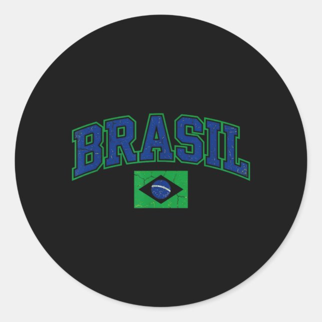 Adesivo Bandeira Presente Brasil Fã Brasileiro Vintage Sam (Frente)