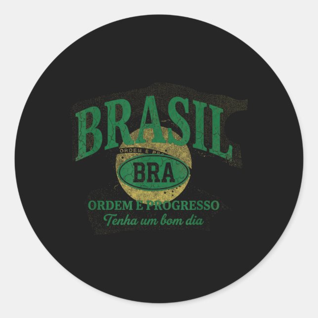 Adesivo Bandeira Presente Brasil Fã Brasileiro Vintage Sam (Frente)