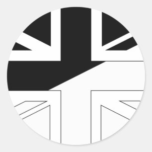 Adesivo Bandeira preto e branco de Union Jack Ingleses